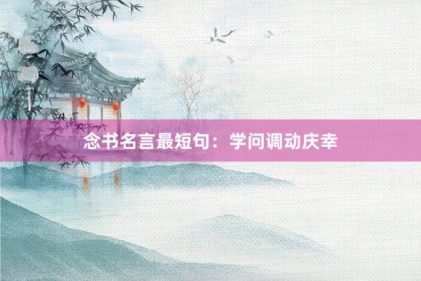 念书名言最短句：学问调动庆幸